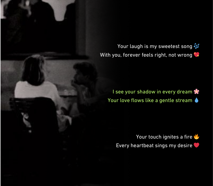 stylish shayari प्यार english 2 line