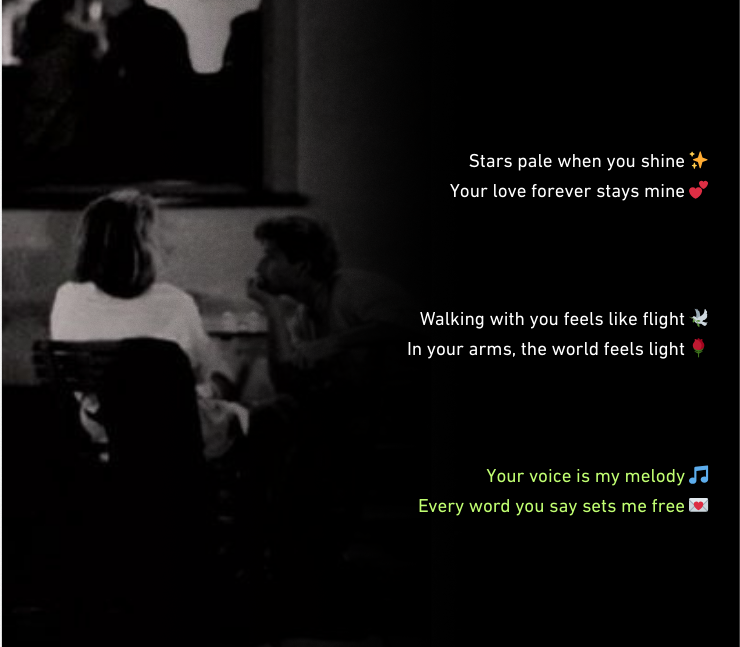 stylish shayari प्यार english 2 line