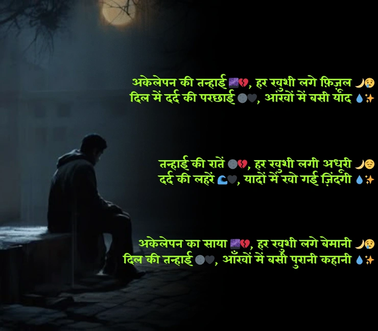 Akelepan Zindagi Dard Bhari Shayari