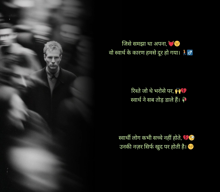 स्वार्थी लोग मतलबी रिश्ते शायरी